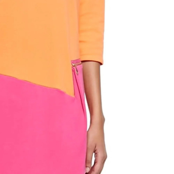 JOAN VASS‎ NWOT 3/4 Sleeve Colorblock Dress - Picture 4 of 9